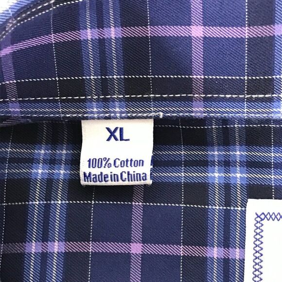 David Donahue Long Sleeve Button Up Shirt Men's XL Plaid 100% Cotton Workwear - Picture 11 of 12